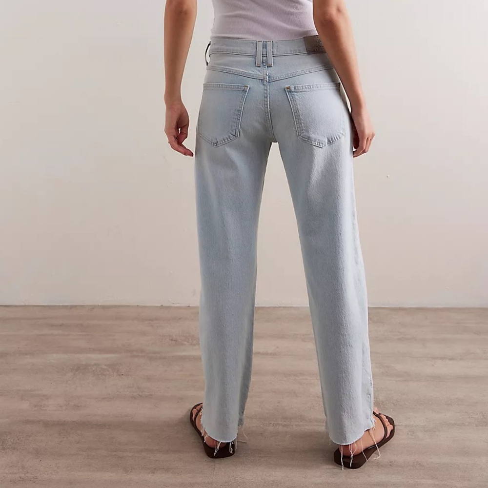 FREE PEOPLE Risk Taker High-Rise Jeans We The Free NWT Day Dream Blue Lite Wash - Picture 4 of 11